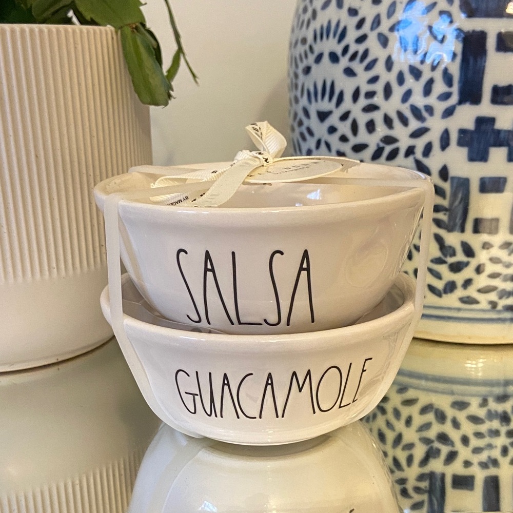 Rae Dunn White Salsa and Guacamole Bowls 

Never used